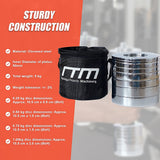 Weightlifting Machines & Racks: Chrome Metric Fractional Olympic Weight Plates 0.25 to 1kg Set