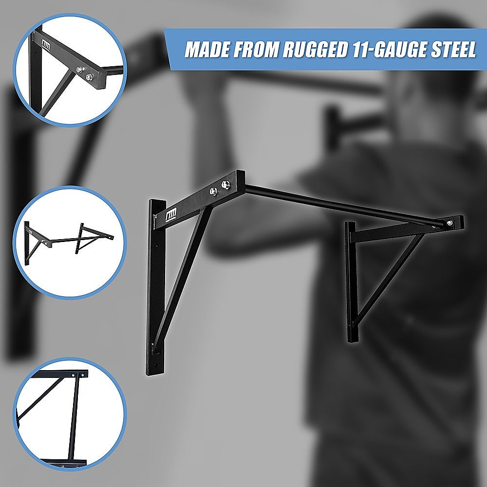 Gym Equipment & Accessories: Wall Mounted Pull Up Bar  Heavy Duty Chin Up Station for Home Upper Body Training