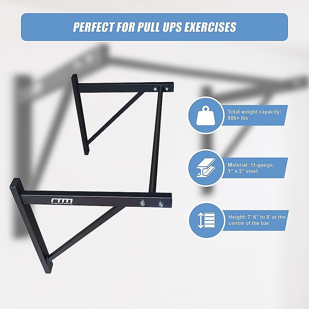 Gym Equipment & Accessories: Wall Mounted Pull Up Bar  Heavy Duty Chin Up Station for Home Upper Body Training