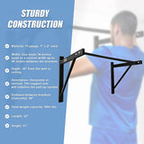 Gym Equipment & Accessories: Wall Mounted Pull Up Bar  Heavy Duty Chin Up Station for Home Upper Body Training