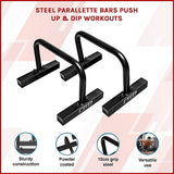 Gym Equipment & Accessories: Steel Parallette Bars for Push Ups, Dips & Calisthenics Home Strength Training