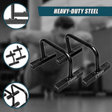 Gym Equipment & Accessories: Steel Parallette Bars for Push Ups, Dips & Calisthenics Home Strength Training