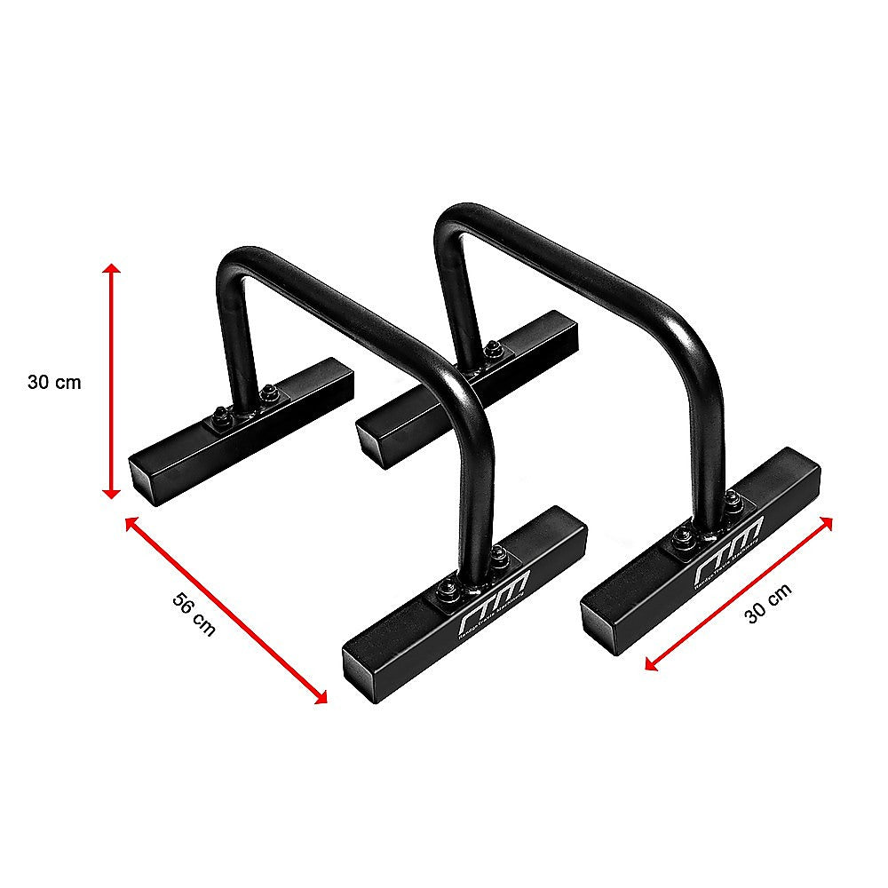 Gym Equipment & Accessories: Steel Parallette Bars for Push Ups, Dips & Calisthenics Home Strength Training