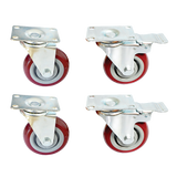 Ladders & Scaffolding: 4 x 4" Heavy Duty PU Swivel Castor Wheels With Brake
