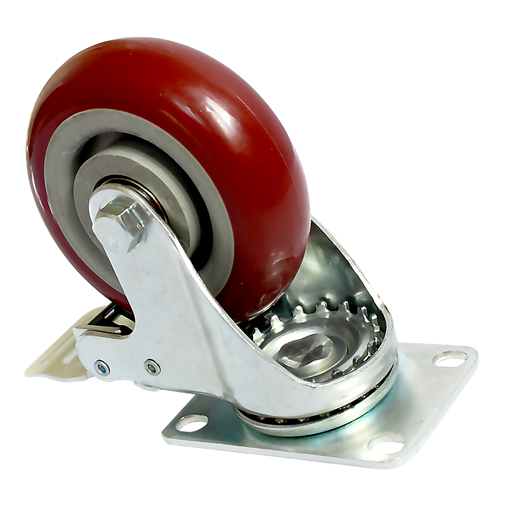 Ladders & Scaffolding: 4 x 4" Heavy Duty PU Swivel Castor Wheels With Brake