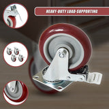 Ladders & Scaffolding: 4 x 4" Heavy Duty PU Swivel Castor Wheels With Brake