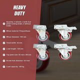 Ladders & Scaffolding: 4 x 4" Heavy Duty PU Swivel Castor Wheels With Brake