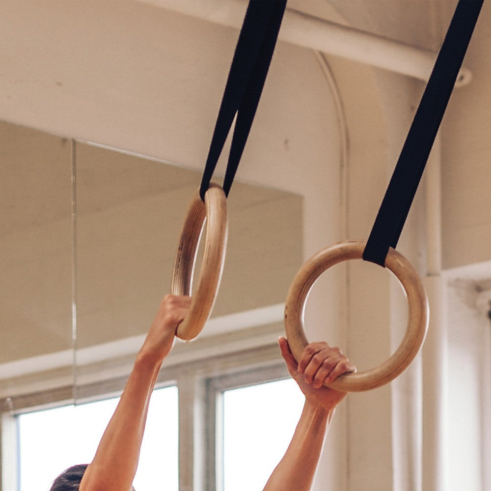 Gym Equipment & Accessories: 202mm Wooden Gymnastic Rings  Olympic Gym Strength Training & Fitness