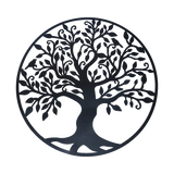 Garden Ornaments: Black Tree of Life Wall Art Hanging Metal Iron Sculpture Garden 60cm