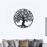 Garden Ornaments: Black Tree of Life Wall Art Hanging Metal Iron Sculpture Garden 60cm