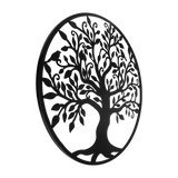 Garden Ornaments: Black Tree of Life Wall Art Hanging Metal Iron Sculpture Garden 60cm