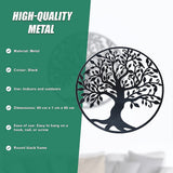 Garden Ornaments: Black Tree of Life Wall Art Hanging Metal Iron Sculpture Garden 60cm