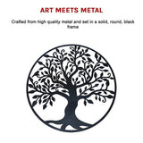 Garden Ornaments: Black Tree of Life Wall Art Hanging Metal Iron Sculpture Garden 99cm
