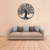 Garden Ornaments: Black Tree of Life Wall Art Hanging Metal Iron Sculpture Garden 99cm