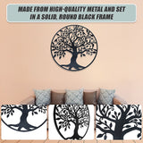 Garden Ornaments: Black Tree of Life Wall Art Hanging Metal Iron Sculpture Garden 99cm