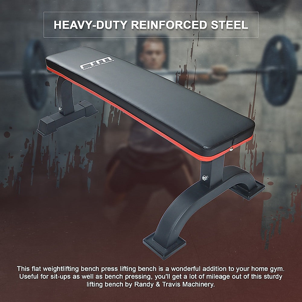 Gym Equipment & Accessories: Commercial Flat Weight Lifting Bench