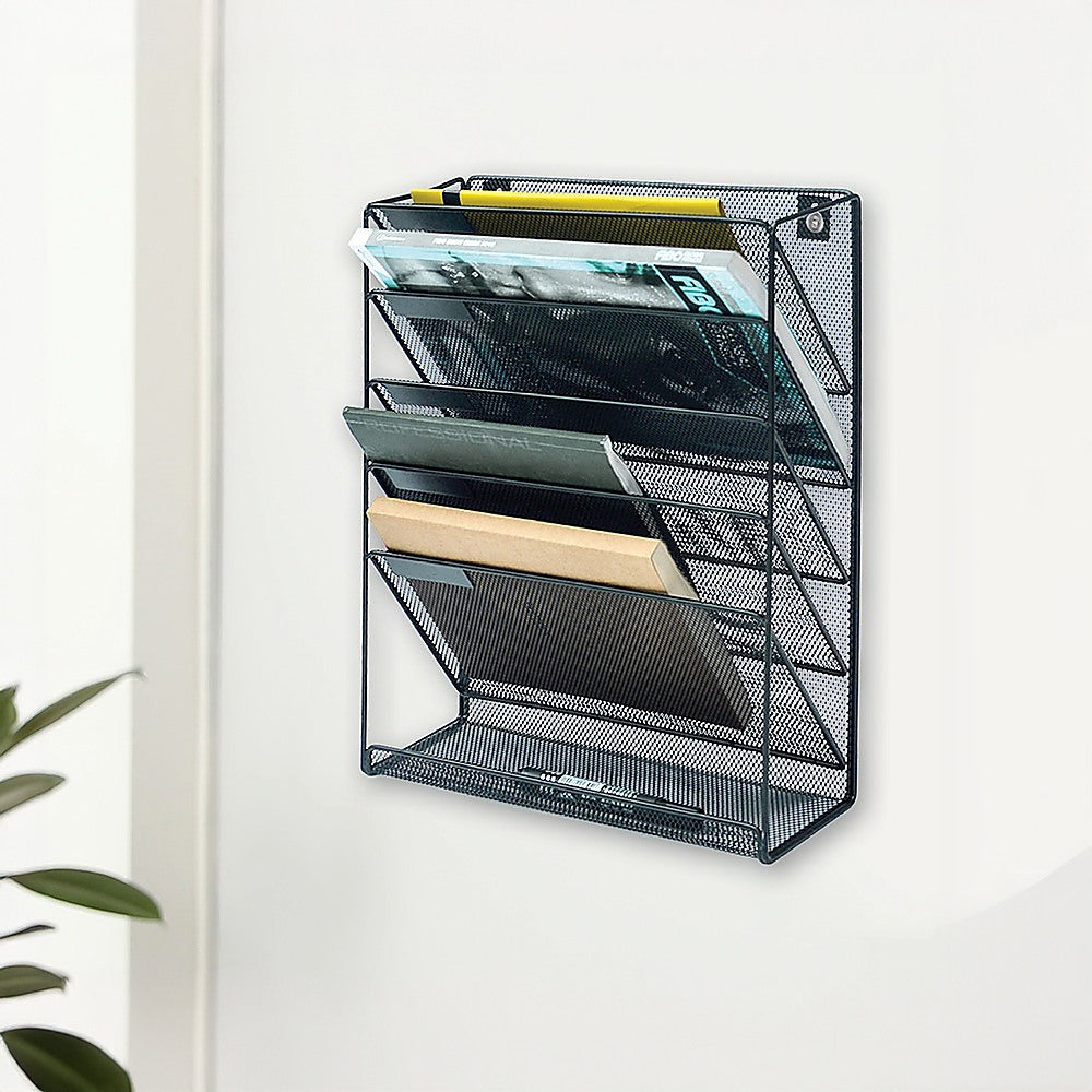 Filing & Organisation: Wall Mount 6 Pocket Hanging File Sorter Organizer Folder Holder Rack Storage