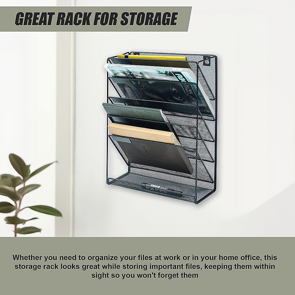 Filing & Organisation: Wall Mount 6 Pocket Hanging File Sorter Organizer Folder Holder Rack Storage