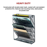 Filing & Organisation: Wall Mount 6 Pocket Hanging File Sorter Organizer Folder Holder Rack Storage