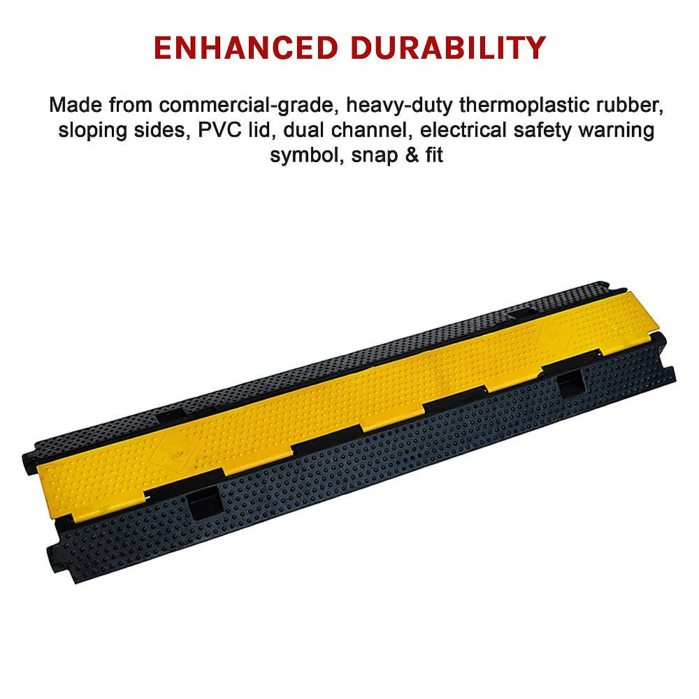 Masonry Tools: 3pcs 2-Cable Rubber Electrical Wire Cover Heavy Duty Protector Dual Channel