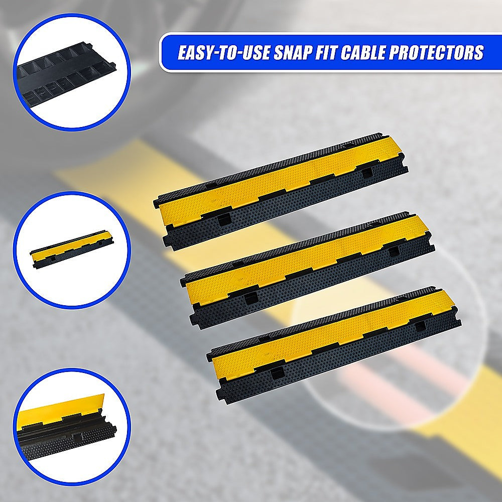 Masonry Tools: 3pcs 2-Cable Rubber Electrical Wire Cover Heavy Duty Protector Dual Channel