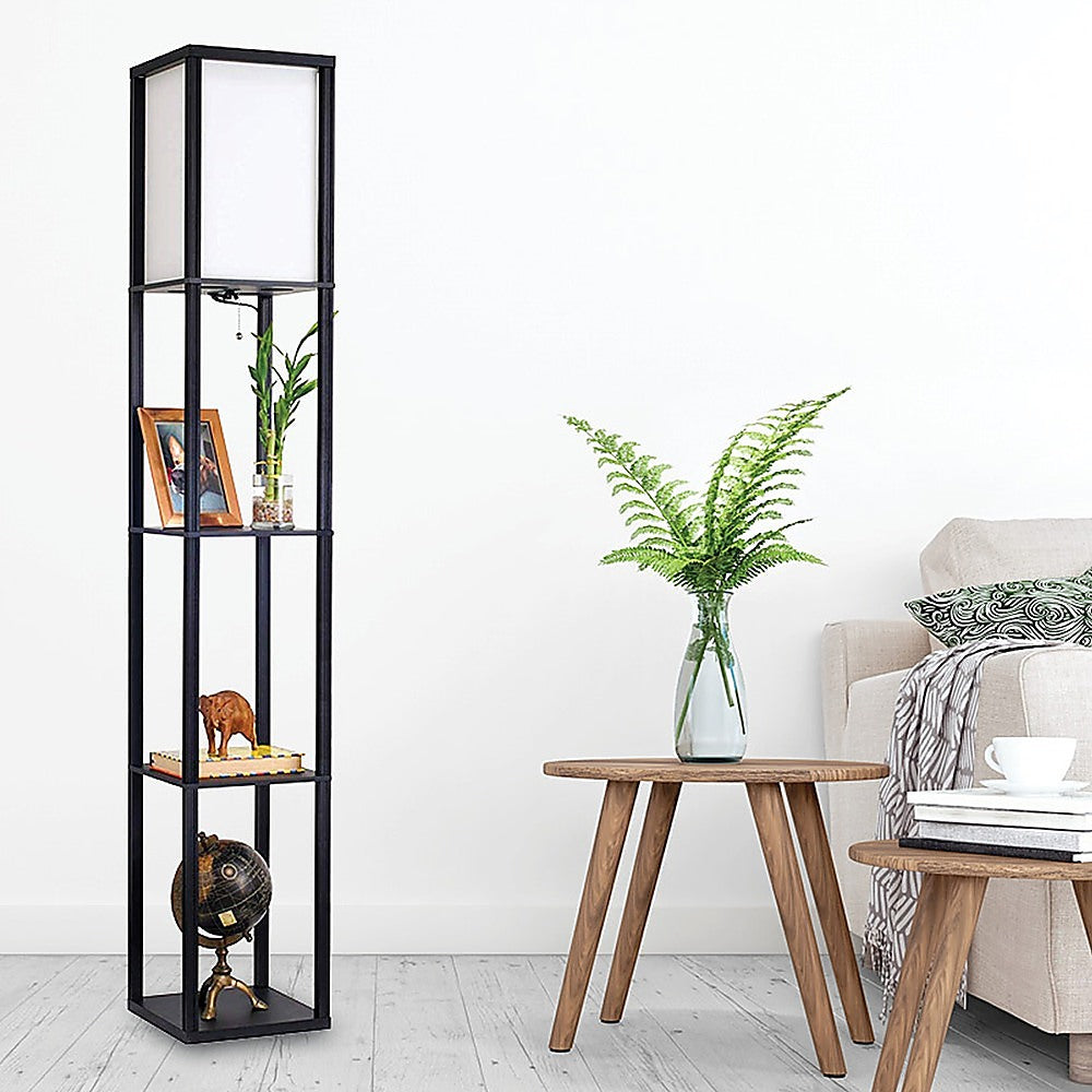 Floor Lamps: Shelf Floor Lamp - Shade Diffused Light Source with Open-Box Shelves