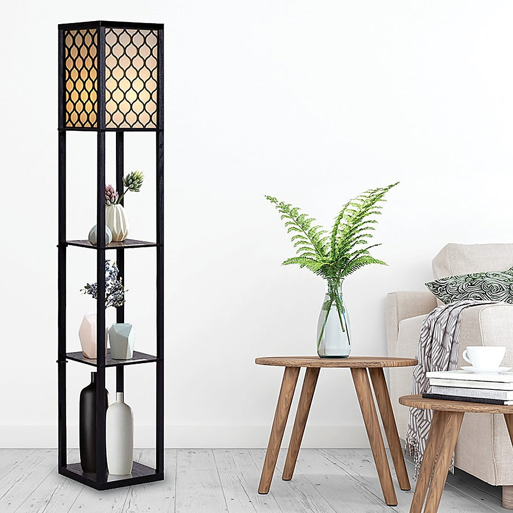 Floor Lamps: Shelf Floor Lamp - Shade Diffused Light Source with Open-Box Shelves