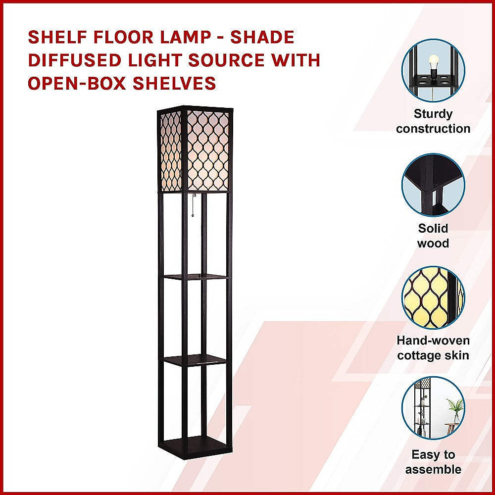 Floor Lamps: Shelf Floor Lamp - Shade Diffused Light Source with Open-Box Shelves