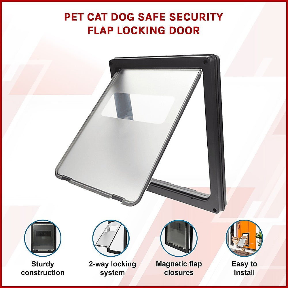 Cat & Dog Flaps: Pet Cat Dog Safe Security Flap Locking Door