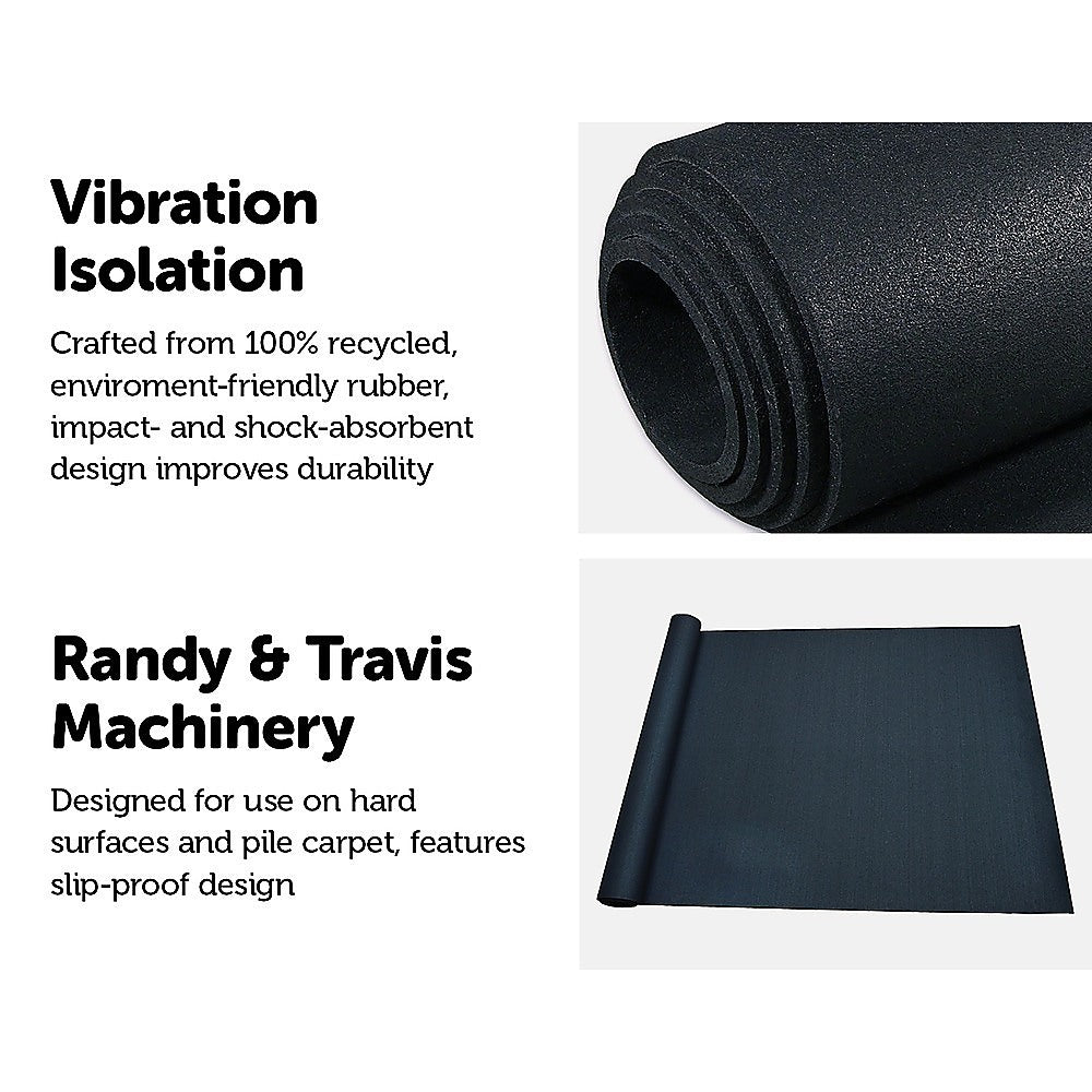 Gym Equipment & Accessories: 2m Gym Rubber Floor Mat Reduce Treadmill Vibration