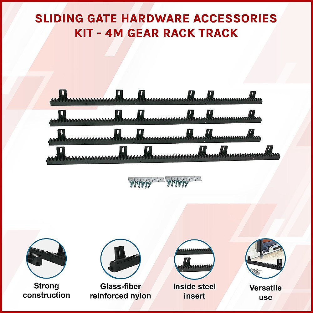 Fence & Gate Accessories: Sliding Gate Hardware Accessories Kit - 4m Gear Rack Track