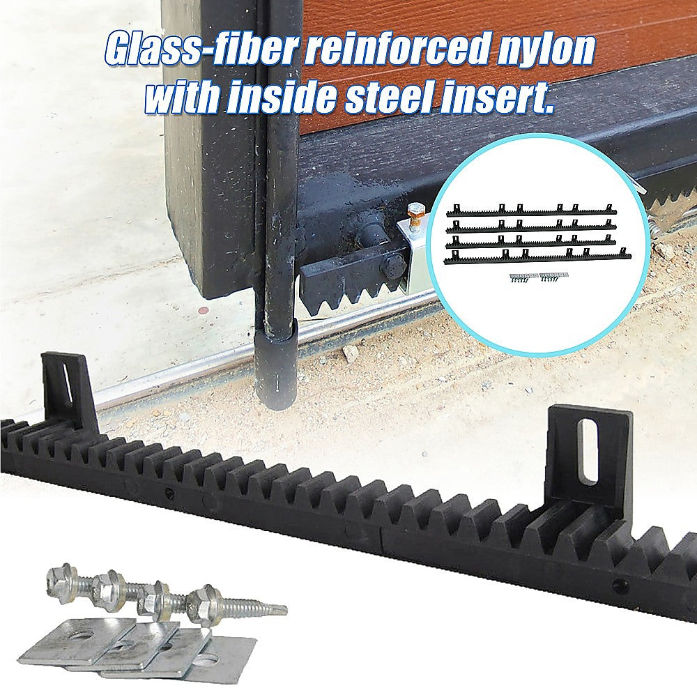 Fence & Gate Accessories: Sliding Gate Hardware Accessories Kit - 4m Gear Rack Track
