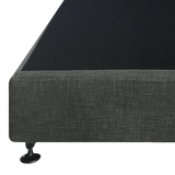 Palermo Queen Ensemble Bed Base Platinum Graphite Linen Fabric