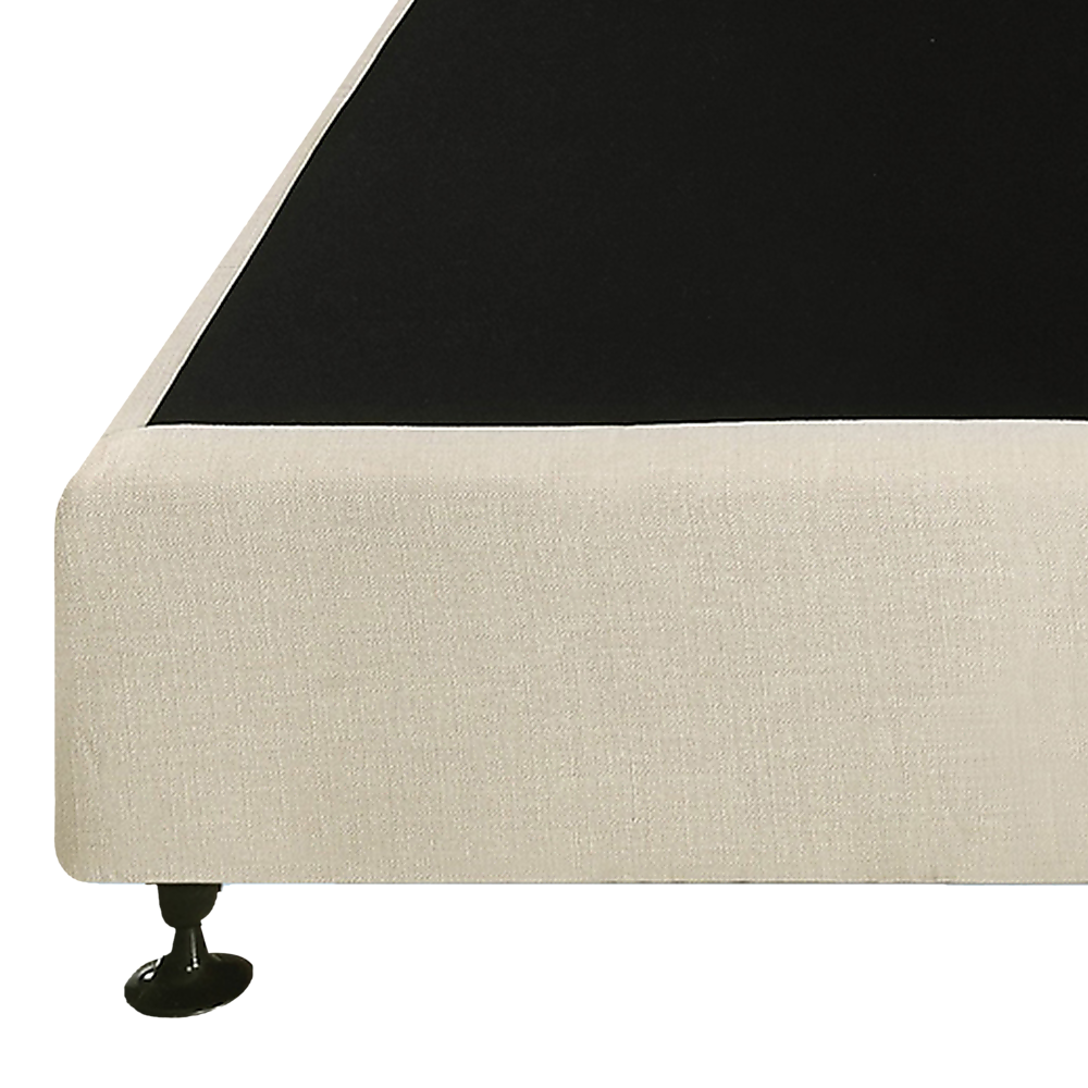 Beds & Bed Frames: Palermo Queen Ensemble Bed Base Platinum Natural Sand Linen Fabric