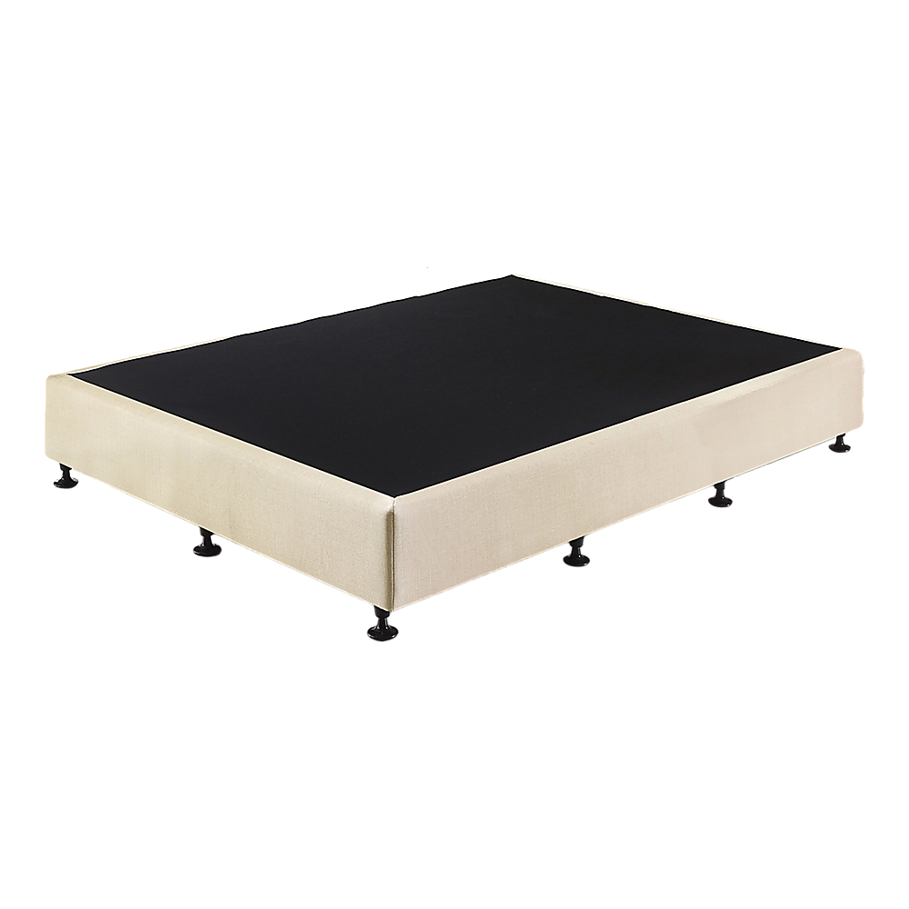 Beds & Bed Frames: Palermo Queen Ensemble Bed Base Platinum Natural Sand Linen Fabric
