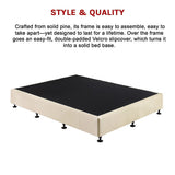 Palermo Queen Ensemble Bed Base Platinum Natural Sand Linen Fabric
