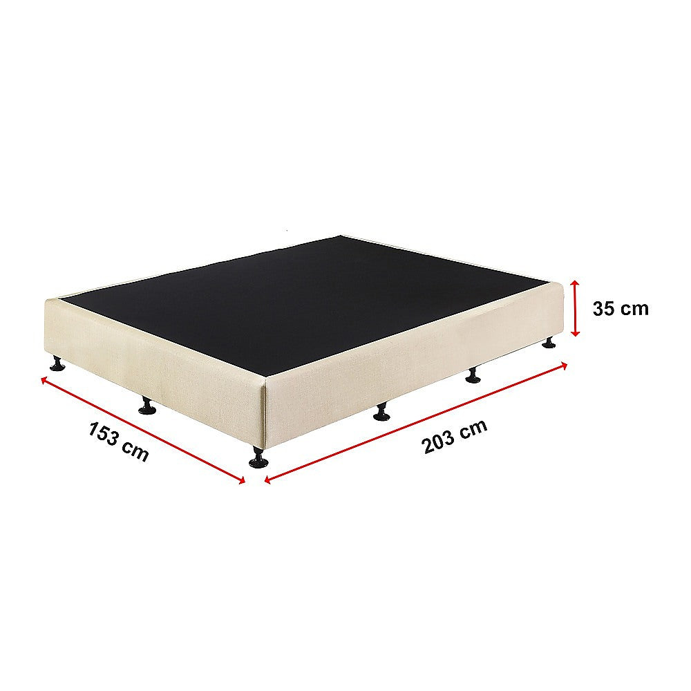 Beds & Bed Frames: Palermo Queen Ensemble Bed Base Platinum Natural Sand Linen Fabric