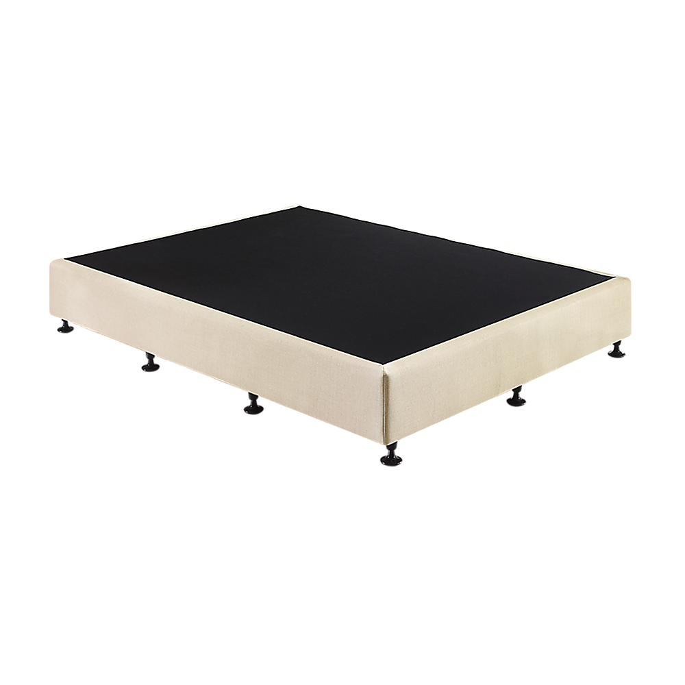 Beds & Bed Frames: Palermo Queen Ensemble Bed Base Platinum Natural Sand Linen Fabric