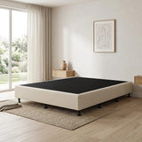 Beds & Bed Frames: Palermo Queen Ensemble Bed Base Platinum Natural Sand Linen Fabric