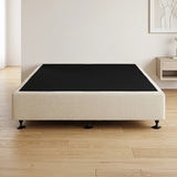 Beds & Bed Frames: Palermo Queen Ensemble Bed Base Platinum Natural Sand Linen Fabric