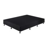 Beds & Bed Frames: Palermo Queen Ensemble Bed Base Midnight Black Linen Fabric