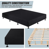 Beds & Bed Frames: Palermo Queen Ensemble Bed Base Midnight Black Linen Fabric
