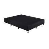 Beds & Bed Frames: Palermo Queen Ensemble Bed Base Midnight Black Linen Fabric