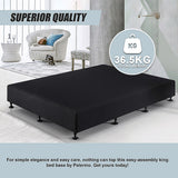 Beds & Bed Frames: Palermo Queen Ensemble Bed Base Midnight Black Linen Fabric