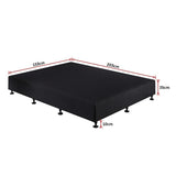 Beds & Bed Frames: Palermo Queen Ensemble Bed Base Midnight Black Linen Fabric