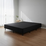 Beds & Bed Frames: Palermo Queen Ensemble Bed Base Midnight Black Linen Fabric