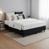 Beds & Bed Frames: Palermo Queen Ensemble Bed Base Midnight Black Linen Fabric