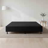 Beds & Bed Frames: Palermo Queen Ensemble Bed Base Midnight Black Linen Fabric