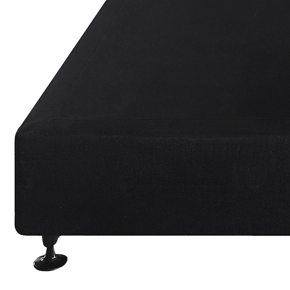 Beds & Bed Frames: Palermo King Single Ensemble Bed Base Midnight Black Linen Fabric