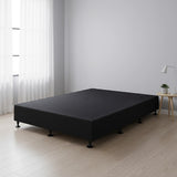 Beds & Bed Frames: Palermo King Single Ensemble Bed Base Midnight Black Linen Fabric